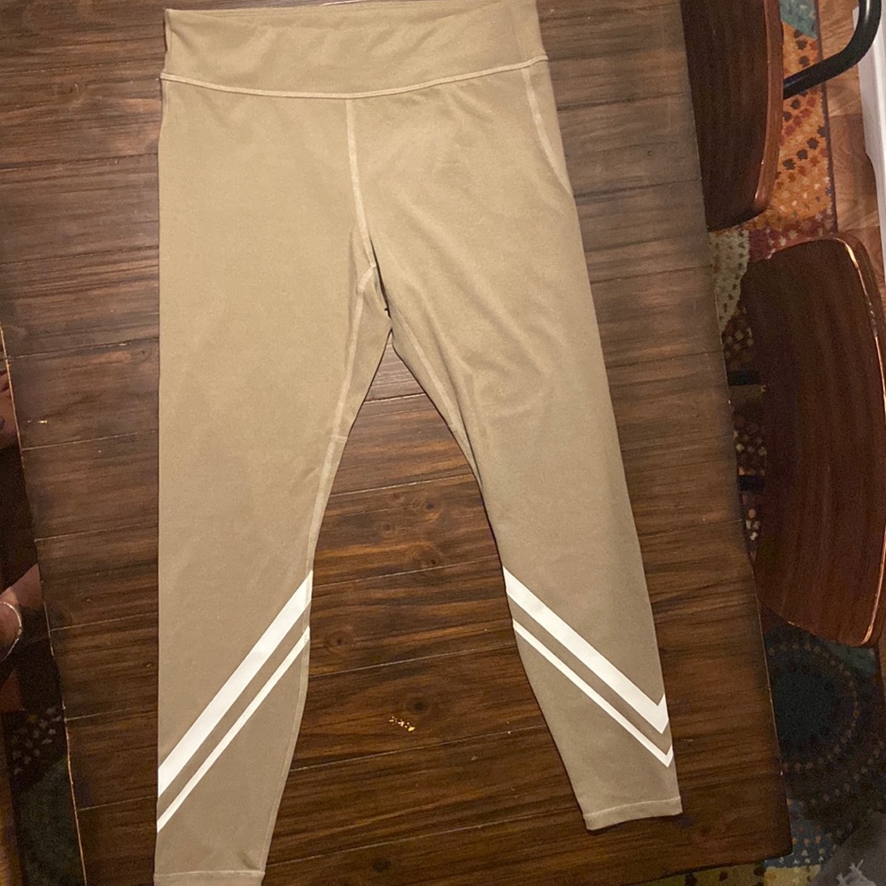Tory Sport Melange Chevron Pocket Leggings. Natural Heather. Size XL Tory Burch